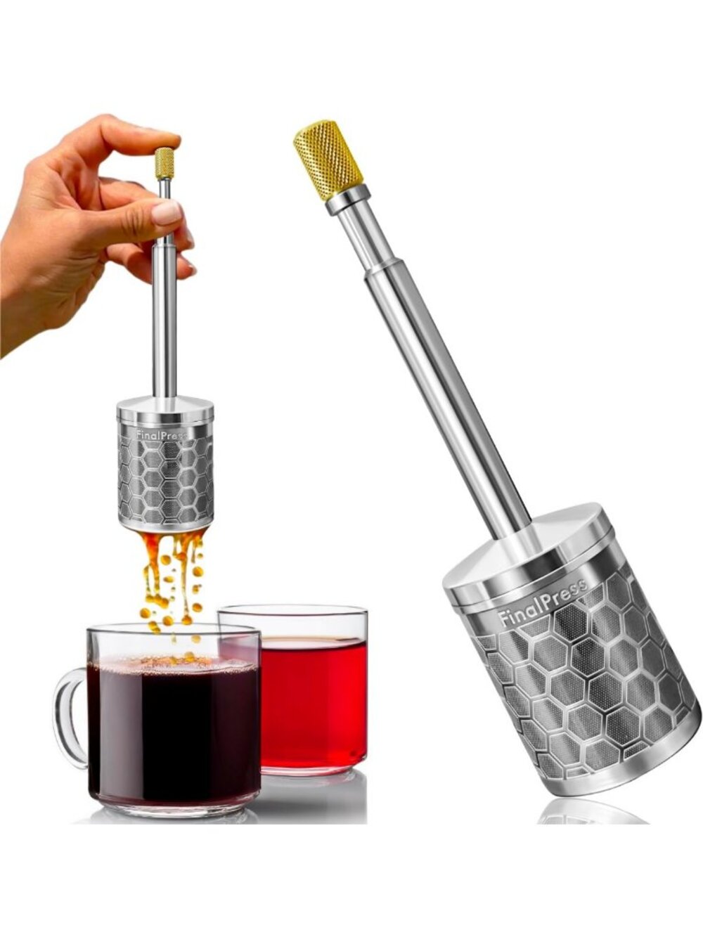 Portable Stainless Steel French Press - 3-in-1 Coffee & Tea Maker for Home